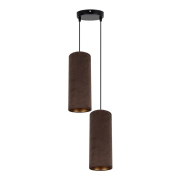 Hanglamp aan kabel AVALO 2xE27/60W/230V Ø 20 cm bruin/koper