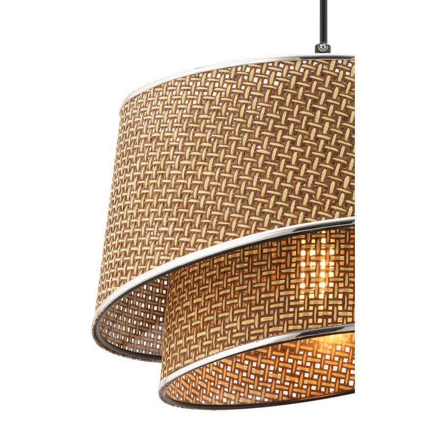 Hanglamp aan kabel BARETTE 1xE27/60W/230V bruin/glanzend chroom