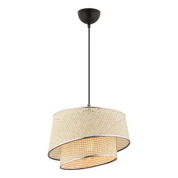 Hanglamp aan kabel BARETTE 1xE27/60W/230V crème/glanzend chroom