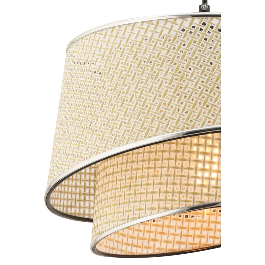 Hanglamp aan kabel BARETTE 1xE27/60W/230V crème/glanzend chroom