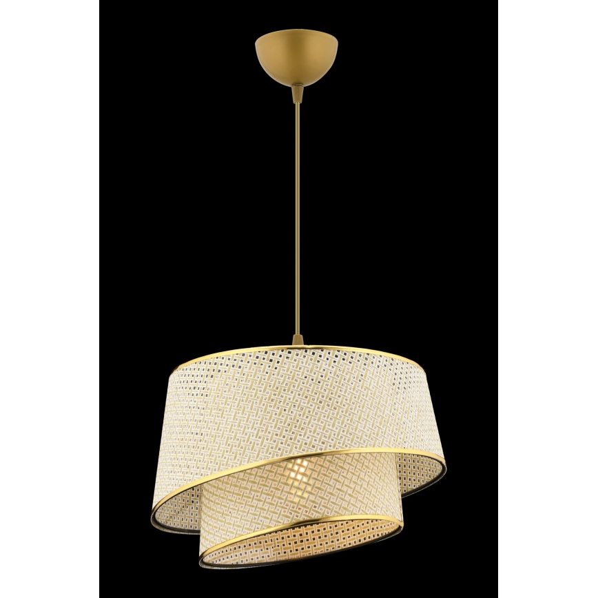 Hanglamp aan kabel BARETTE 1xE27/60W/230V crème/goud