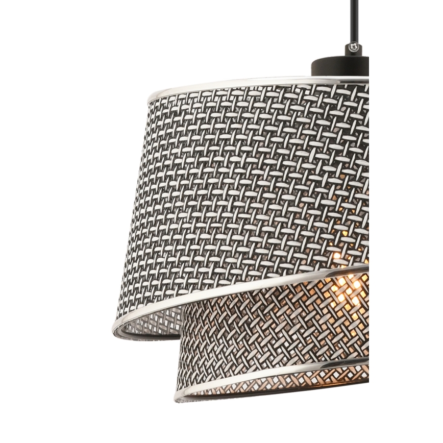 Hanglamp aan kabel BARETTE 1xE27/60W/230V grijs/glanzend chroom