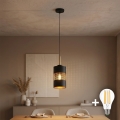 Hanglamp aan kabel BOGART 1xE27/15W/230V zwart/goud