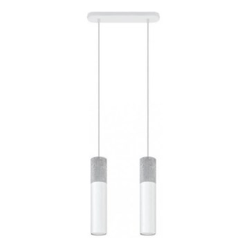 Hanglamp aan kabel BORGIO 2xGU10/40W/230V beton/metaal wit