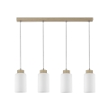 Hanglamp aan kabel BOSCO 4xE27/60W/230V berkenhout