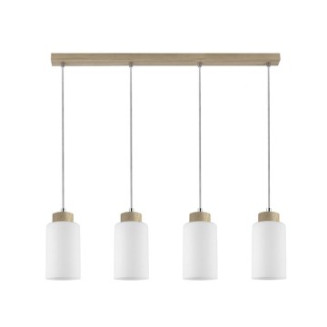 Hanglamp aan kabel BOSCO 4xE27/60W/230V eiken