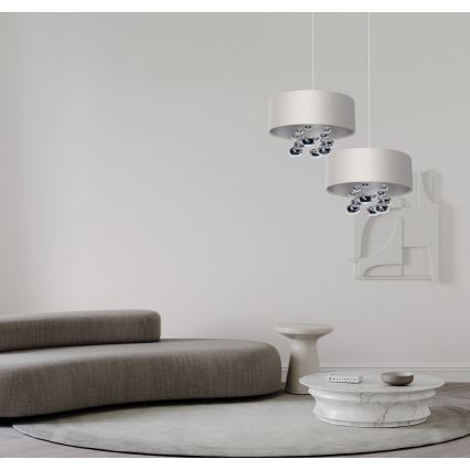 Hanglamp aan kabel BUBBLE 1xE27/60W/230V pr. 40 cm wit