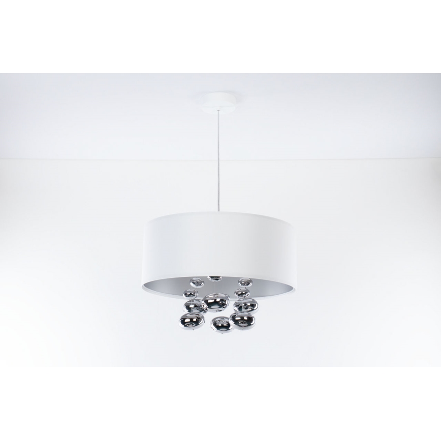 Hanglamp aan kabel BUBBLE 1xE27/60W/230V pr. 40 cm wit