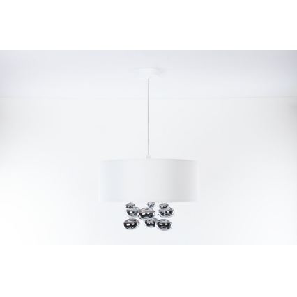 Hanglamp aan kabel BUBBLE 1xE27/60W/230V pr. 40 cm wit