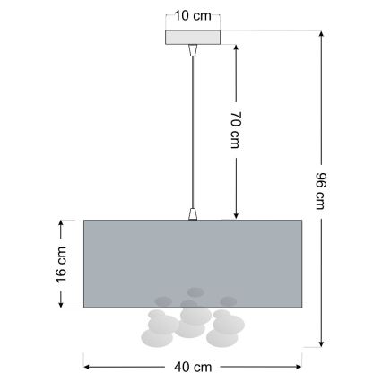Hanglamp aan kabel BUBBLE 1xE27/60W/230V pr. 40 cm wit