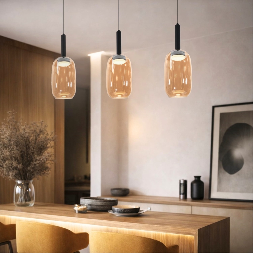 Hanglamp aan kabel BUENO 1xGX53/9W/230V Ø 15 cm rookbruin