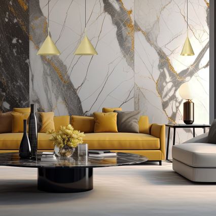 Hanglamp aan kabel CAPITAL 1xGX53/15W/230V Ø 32 cm goudkleurig