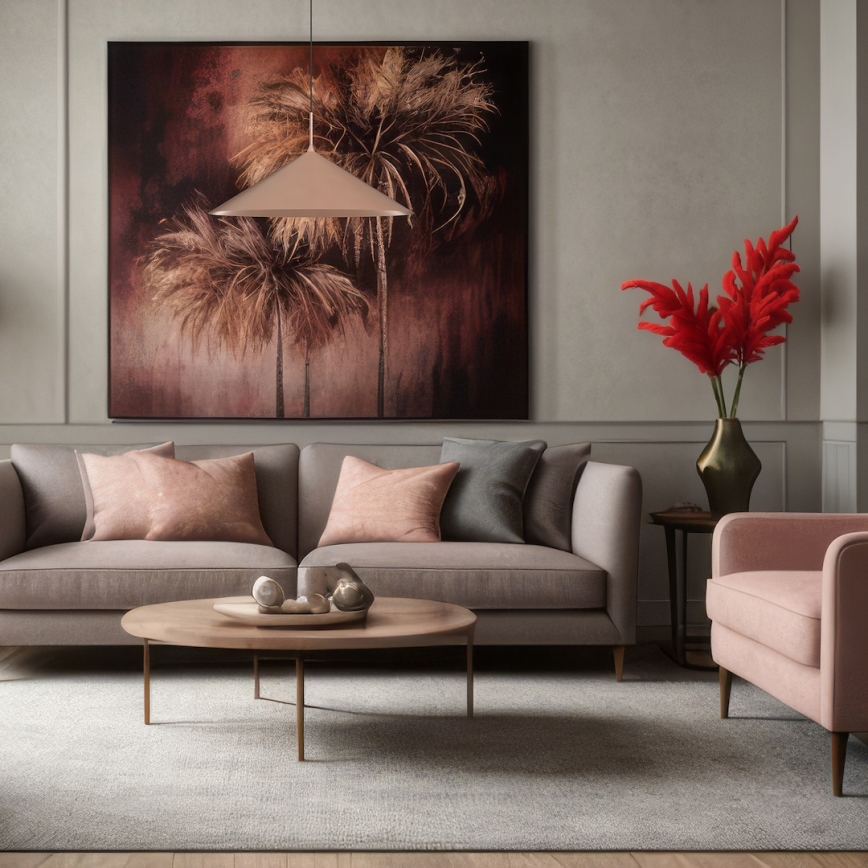 Hanglamp aan kabel CAPITAL 1xGX53/15W/230V Ø 60 cm roségoud