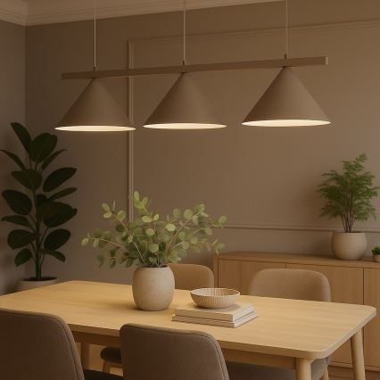 Hanglamp aan kabel CAPITAL 3xGX53/15W/230V beige