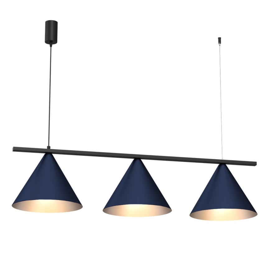 Hanglamp aan kabel CAPITAL 3xGX53/15W/230V blauw