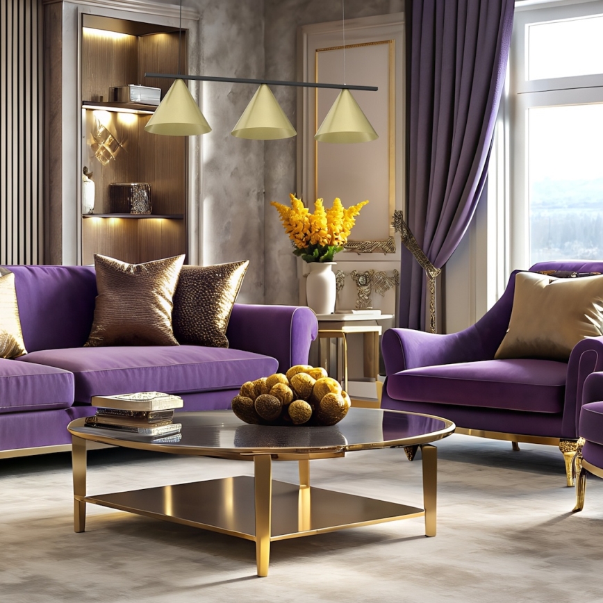 Hanglamp aan kabel CAPITAL 3xGX53/15W/230V goudkleurig