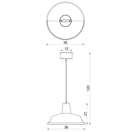 Hanglamp aan kabel CLASS 1xE27/15W/230V bruin