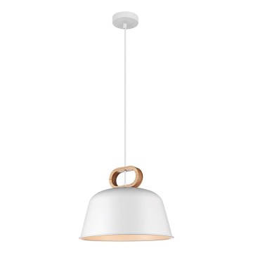 Hanglamp aan kabel CLIP 1xE27/40W/230V wit/bruin