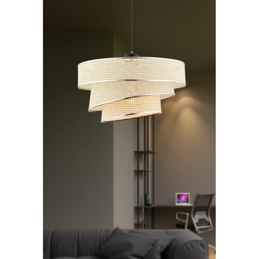 Hanglamp aan kabel COUPER 1xE27/60W/230V crème/glanzend chroom