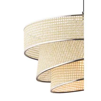 Hanglamp aan kabel COUPER 1xE27/60W/230V crème/glanzend chroom