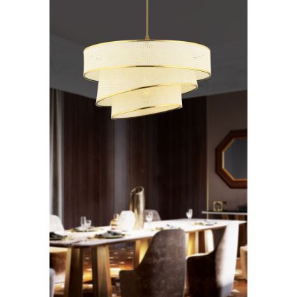 Hanglamp aan kabel COUPER 1xE27/60W/230V wit/goud