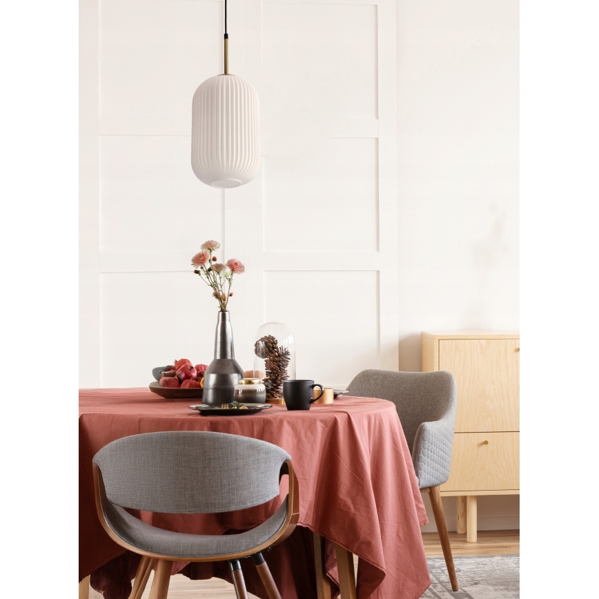 Hanglamp aan kabel CRESTO 1xE27/40W/230V wit/goud