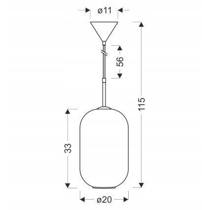 Hanglamp aan kabel CRESTO 1xE27/40W/230V wit/goud