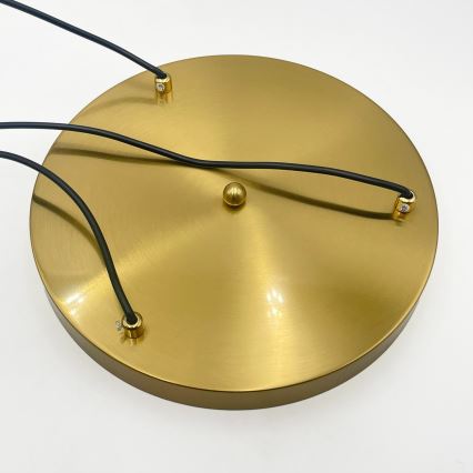 Hanglamp aan kabel CRISTAL 3xE14/15W/230V messing/rookbeige