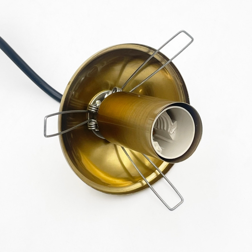 Hanglamp aan kabel CRISTAL 3xE14/15W/230V messing/rookbeige