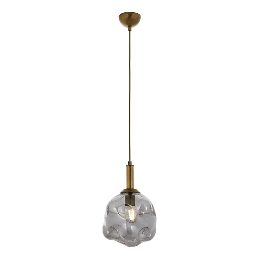 Hanglamp aan kabel CRUMPLED 1xE27/40W/230V brons/gerookt