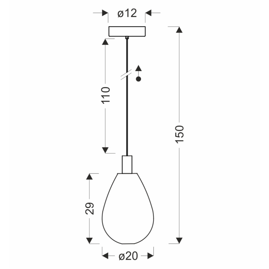 Hanglamp aan kabel DENSO 1xG9/5W/230V Ø 20 cm zwart chroom