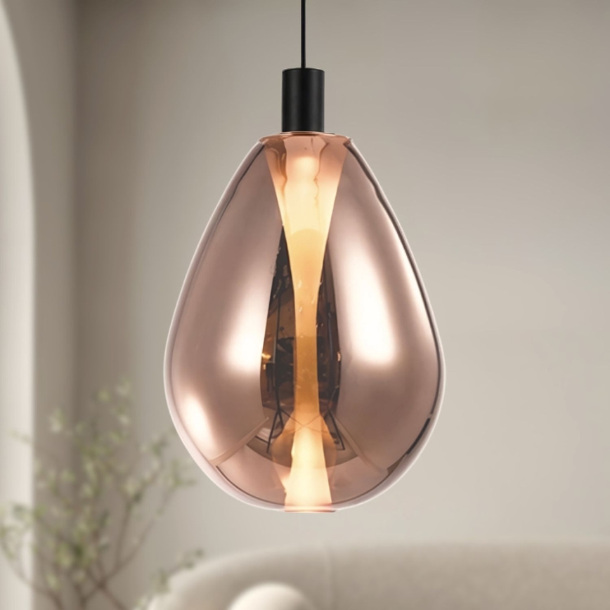 Hanglamp aan kabel DENSO 1xGU10/10W/230V Ø 30 cm koper/zwart