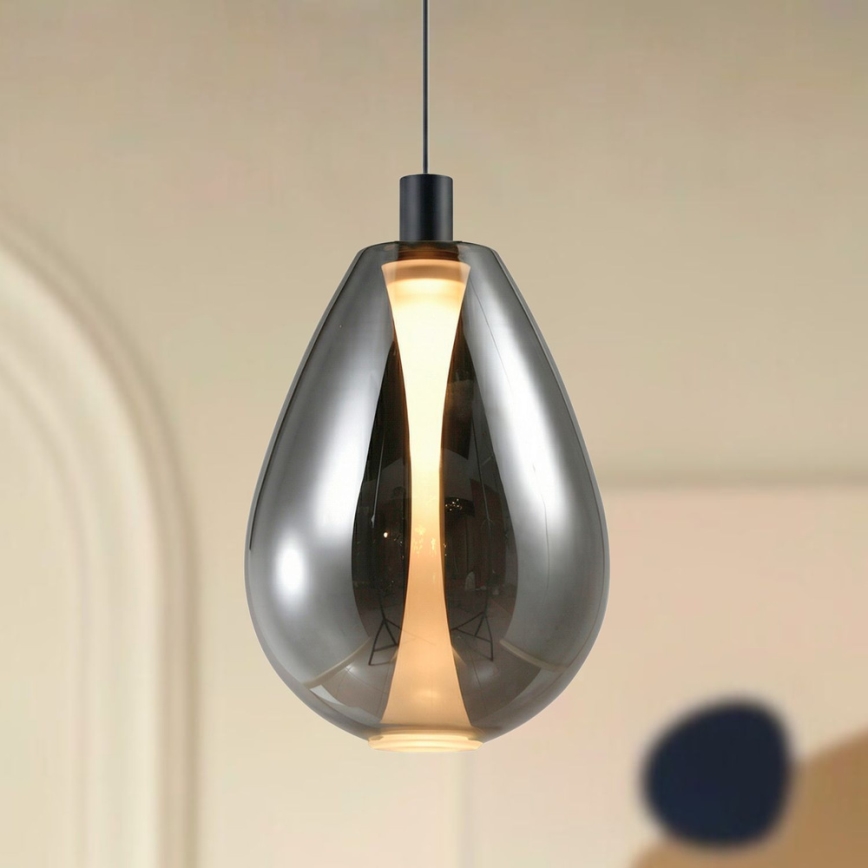 Hanglamp aan kabel DENSO 1xGU10/10W/230V Ø 30 cm zwart chroom