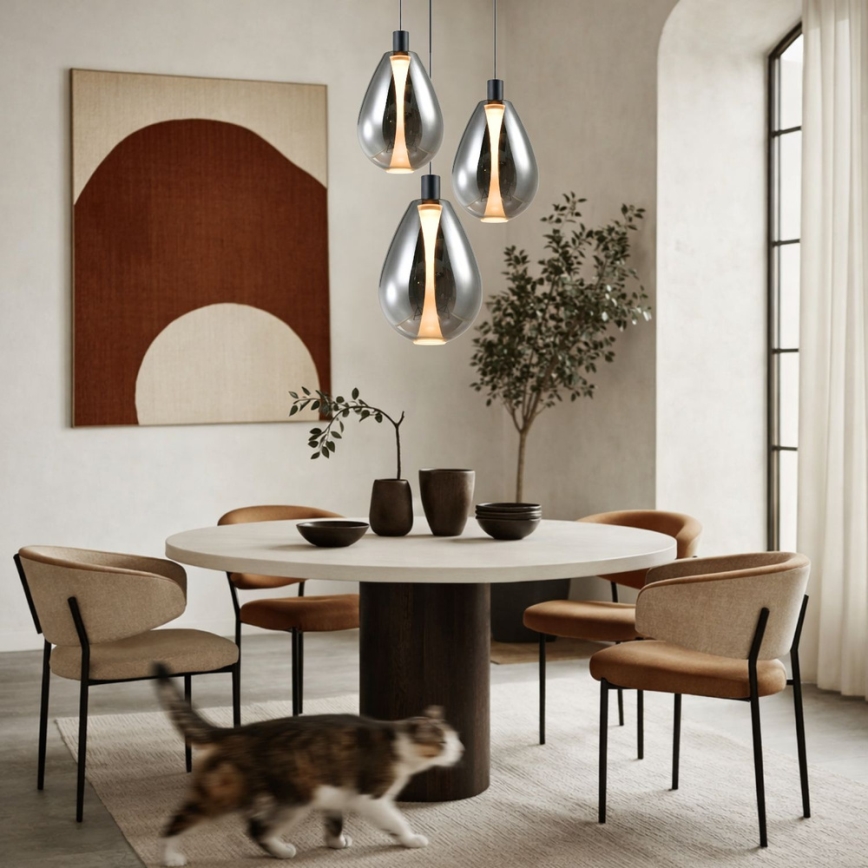 Hanglamp aan kabel DENSO 1xGU10/10W/230V Ø 30 cm zwart chroom