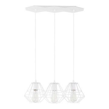 Hanglamp aan kabel DIAMOND 3xE27/60W/230V wit