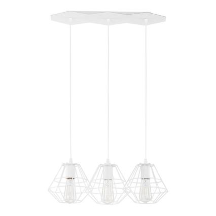 Hanglamp aan kabel DIAMOND 3xE27/60W/230V wit