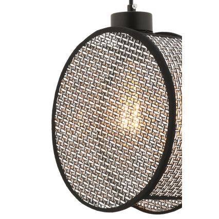 Hanglamp aan kabel DRUM 1xE27/60W/230V grijs/zwart
