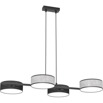 Hanglamp aan kabel DRUMZ 4xE14/10W/230V zwart/grijs
