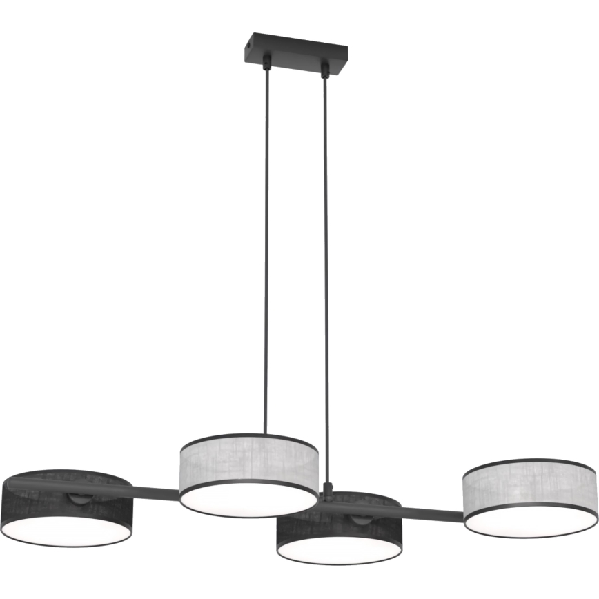 Hanglamp aan kabel DRUMZ 4xE14/10W/230V zwart/grijs