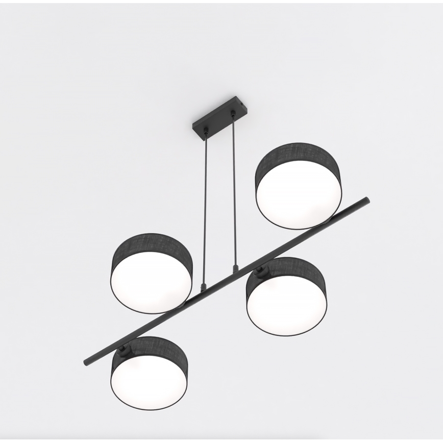 Hanglamp aan kabel DRUMZ 4xE14/10W/230V zwart