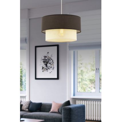 Hanglamp aan kabel ECHO 1xE27/60W/230V bruin/crème