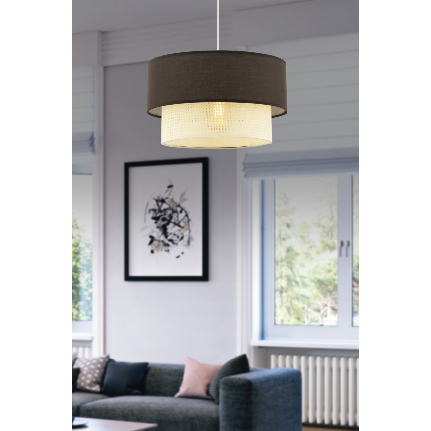 Hanglamp aan kabel ECHO 1xE27/60W/230V bruin/crème