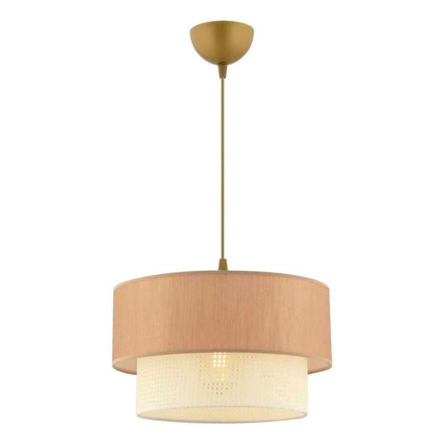 Hanglamp aan kabel ECHO 1xE27/60W/230V bruin/crème