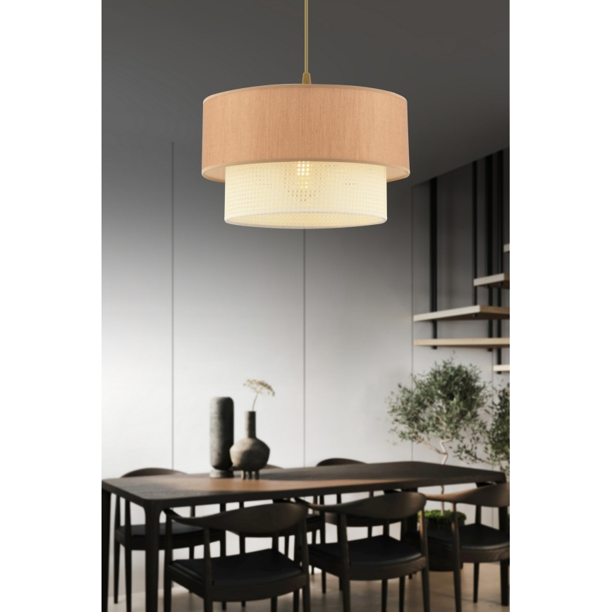 Hanglamp aan kabel ECHO 1xE27/60W/230V bruin/crème