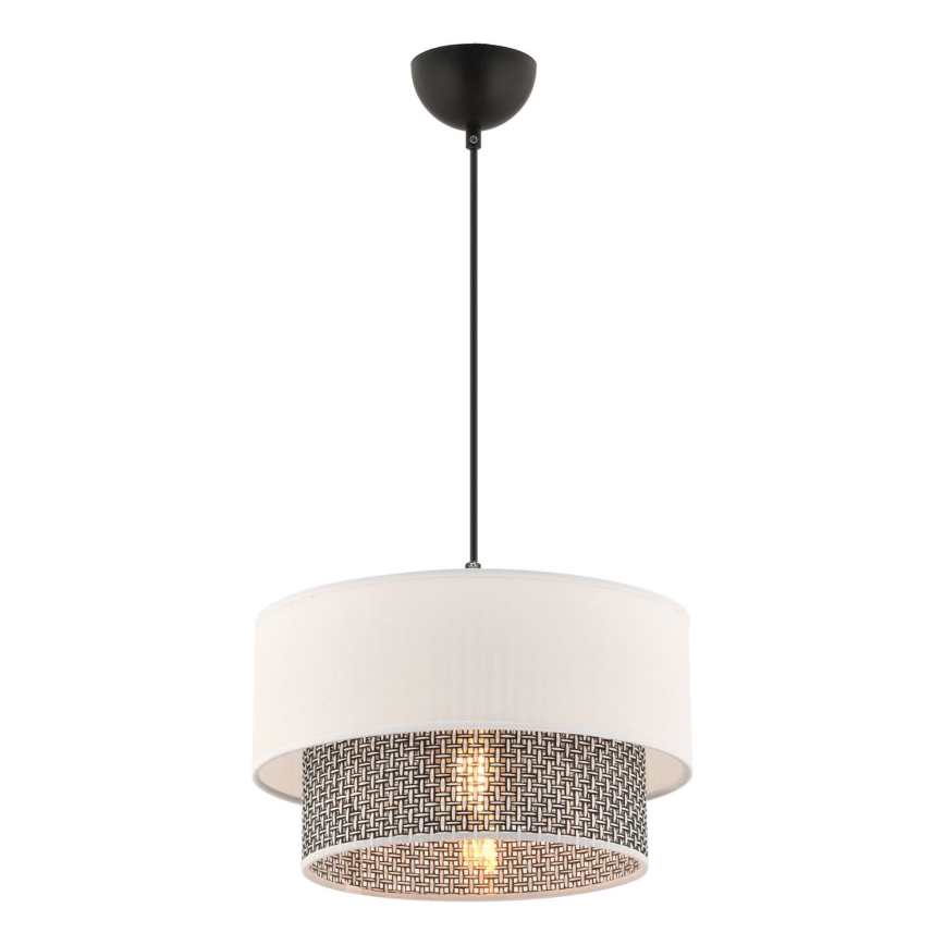Hanglamp aan kabel ECHO 1xE27/60W/230V crème/grijs