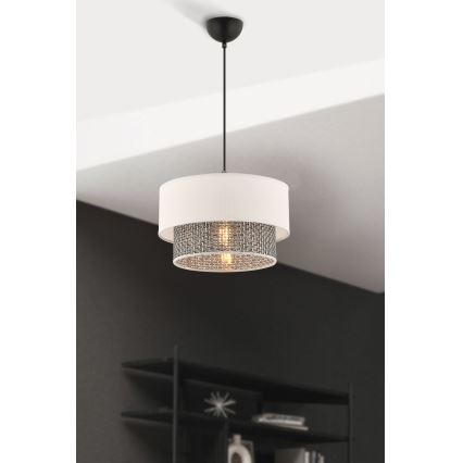 Hanglamp aan kabel ECHO 1xE27/60W/230V crème/grijs