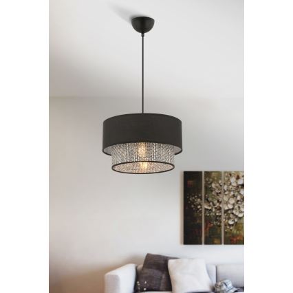 Hanglamp aan kabel ECHO 1xE27/60W/230V zwart/grijs