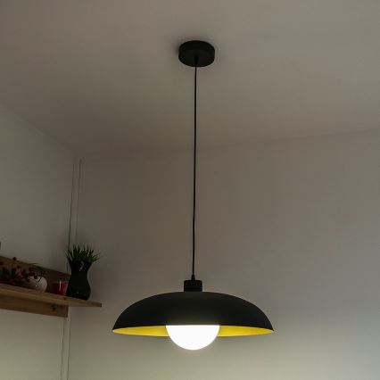 Hanglamp aan kabel ECLIPSE 1xE27/15W/230V zwart/goud