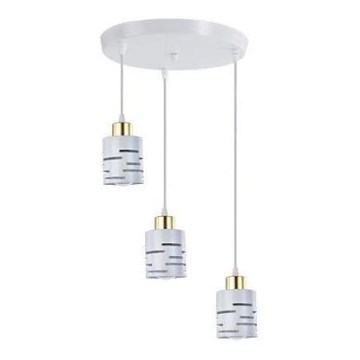 Hanglamp aan kabel ELEN 3xE27/35W/230V Ø 29 cm wit/goud