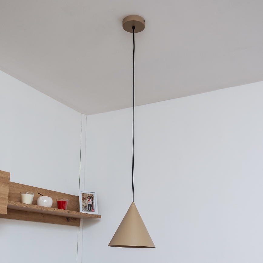 Hanglamp aan kabel ETNA II 1xE27/15W/230V Ø 18,5 cm beige
